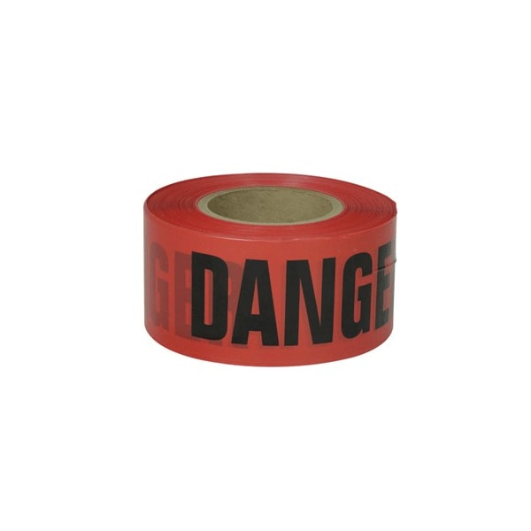 Presco Barricade Tape, Danger, Red, 3"X300', Gauge 2 Mil B332R21 - main